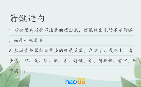 箭镞造句