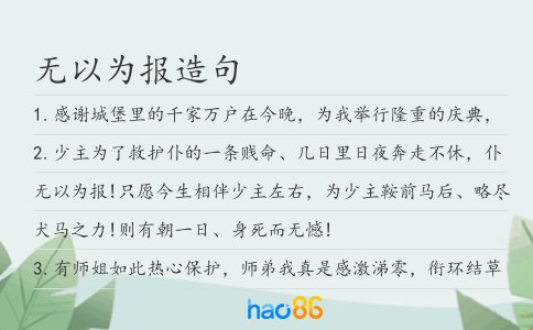 无以为报造句
