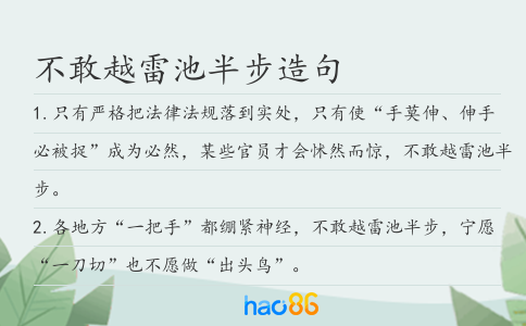 不敢越雷池半步造句