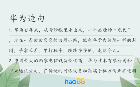 华为造句