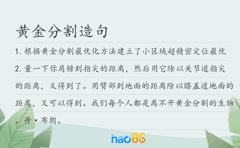黄金分割造句