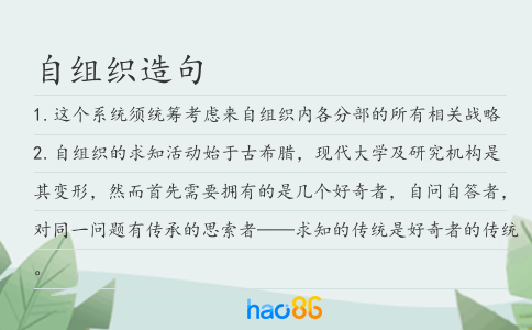 自组织造句