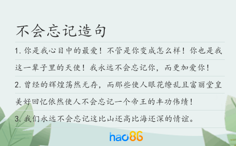 不会忘记造句