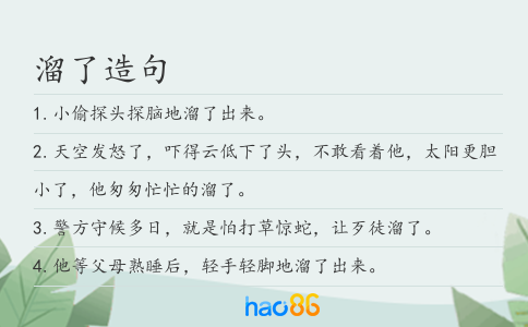 溜了造句