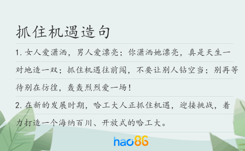 抓住机遇造句