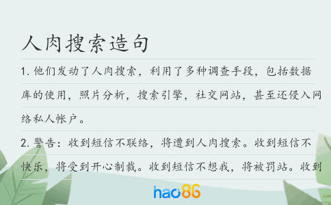 人肉搜索造句