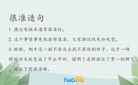 很准造句