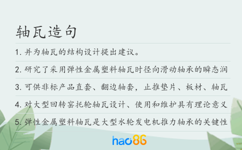 轴瓦造句