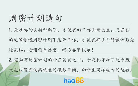 周密计划造句