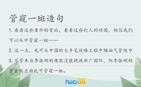 管窥一斑造句