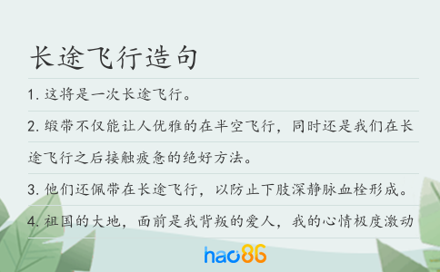 长途飞行造句