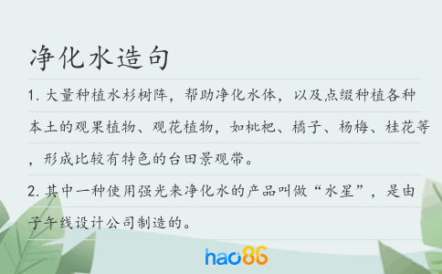 净化水造句