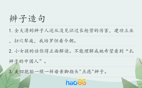 辨子造句