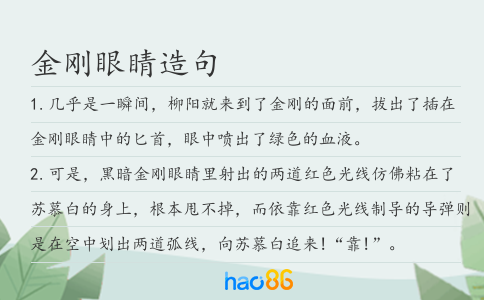 金刚眼睛造句