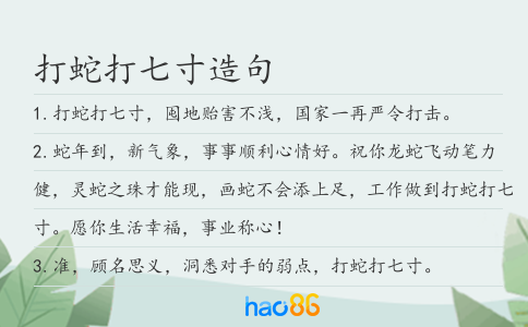 打蛇打七寸造句