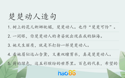 楚楚动人造句