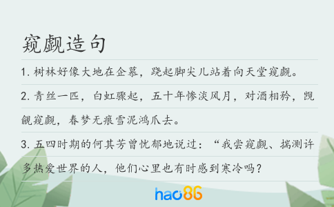 窥觑造句