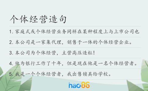 个体经营造句