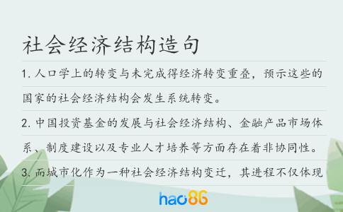 社会经济结构造句