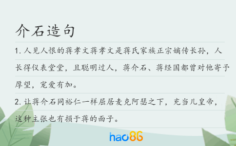 介石造句