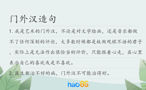 门外汉造句