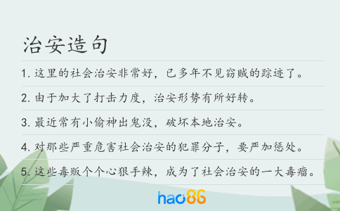 治安造句