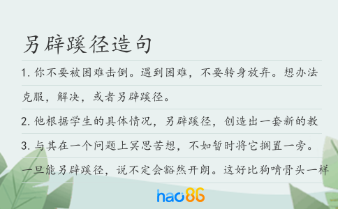 另辟蹊径造句