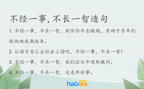 不经一事,不长一智造句