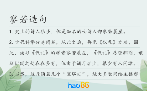 寥若造句