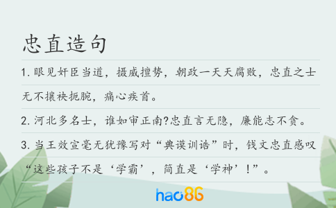 忠直造句