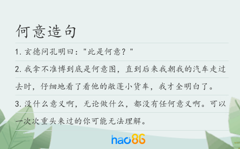 何意造句