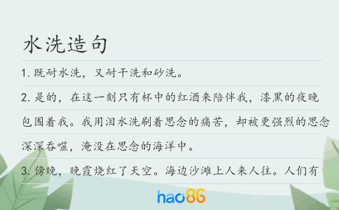 水洗造句
