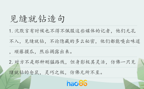 见缝就钻造句