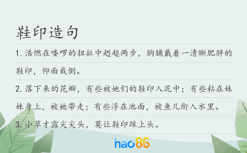 鞋印造句