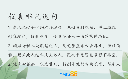 仪表非凡造句