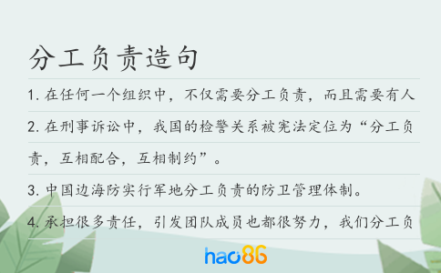 分工负责造句