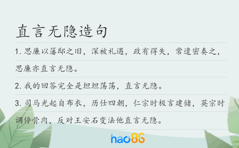 直言无隐造句