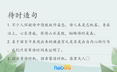待时造句