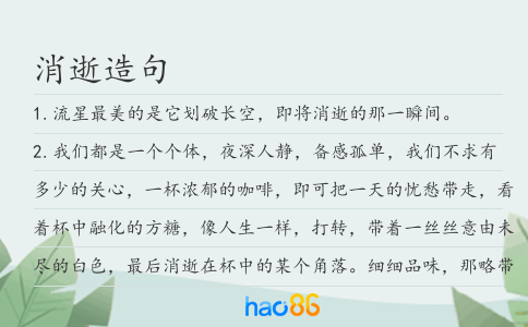 消逝造句