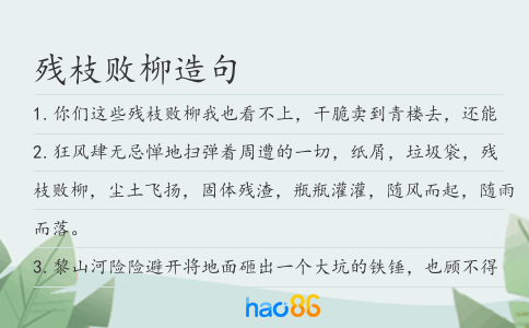 残枝败柳造句