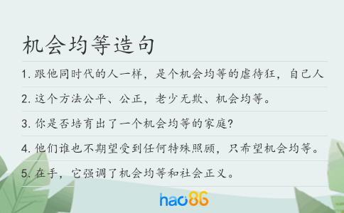 机会均等造句
