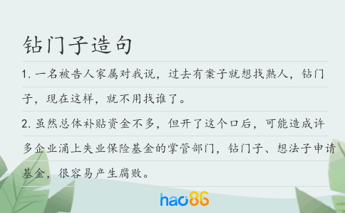 钻门子造句