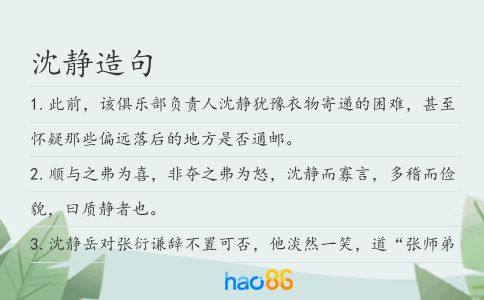 沈静造句