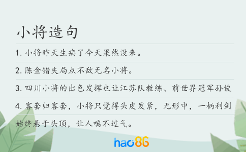 小将造句