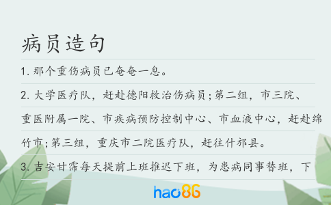 病员造句