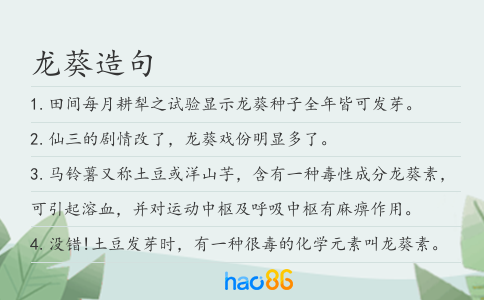 龙葵造句