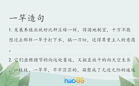 一竿造句