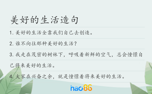 美好的生活造句