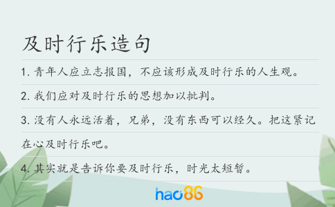 及时行乐造句