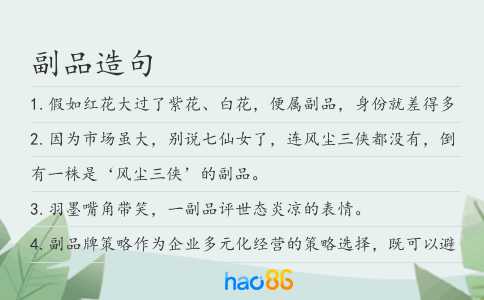 副品造句